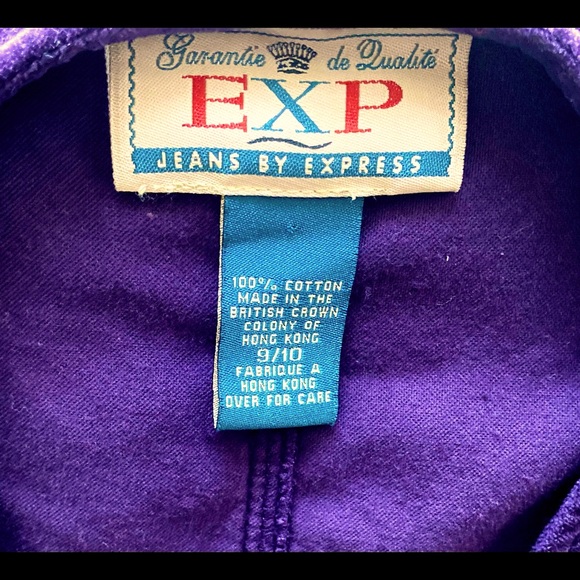 Vintage 90s Express Purple Velvet Overall Mini Dress - Picture 4 of 4